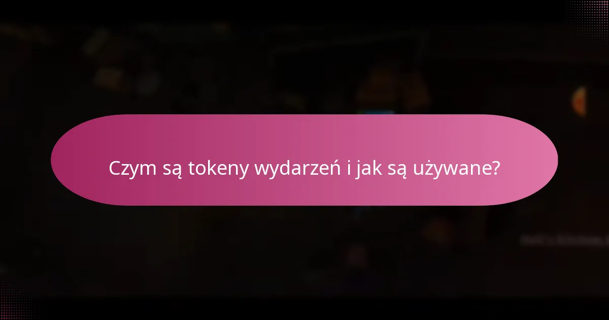 Czym są tokeny wydarzeń i jak są używane?