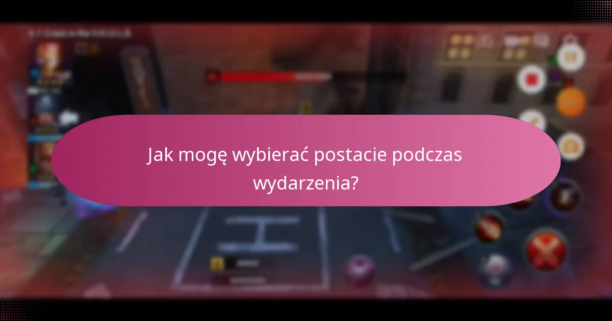 Jak mogę wybierać postacie podczas wydarzenia?